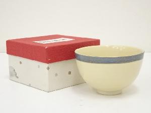 加藤藤山造　帯山水文茶碗